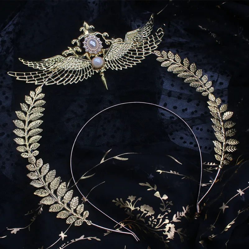 Baroque Gold Halo Headband Tiara - Lolita Vintage Goddess Style