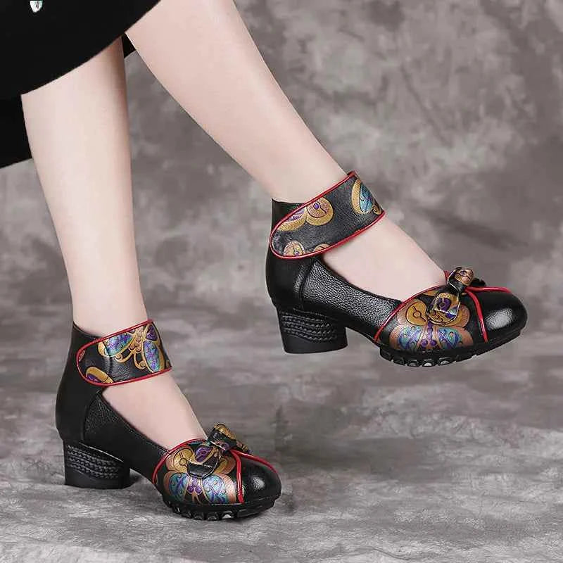 GKTINOO 2025 Spring Autumn New Retro Genuine Leather Platform Shoes Women's Pumps High Heel Soft Bottom Shoes Women Designers