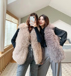 Real Mongolia Sheep Fur Vest - Natural Long Fur Gilet
