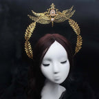 Baroque Gold Halo Headband Tiara - Lolita Vintage Goddess Style