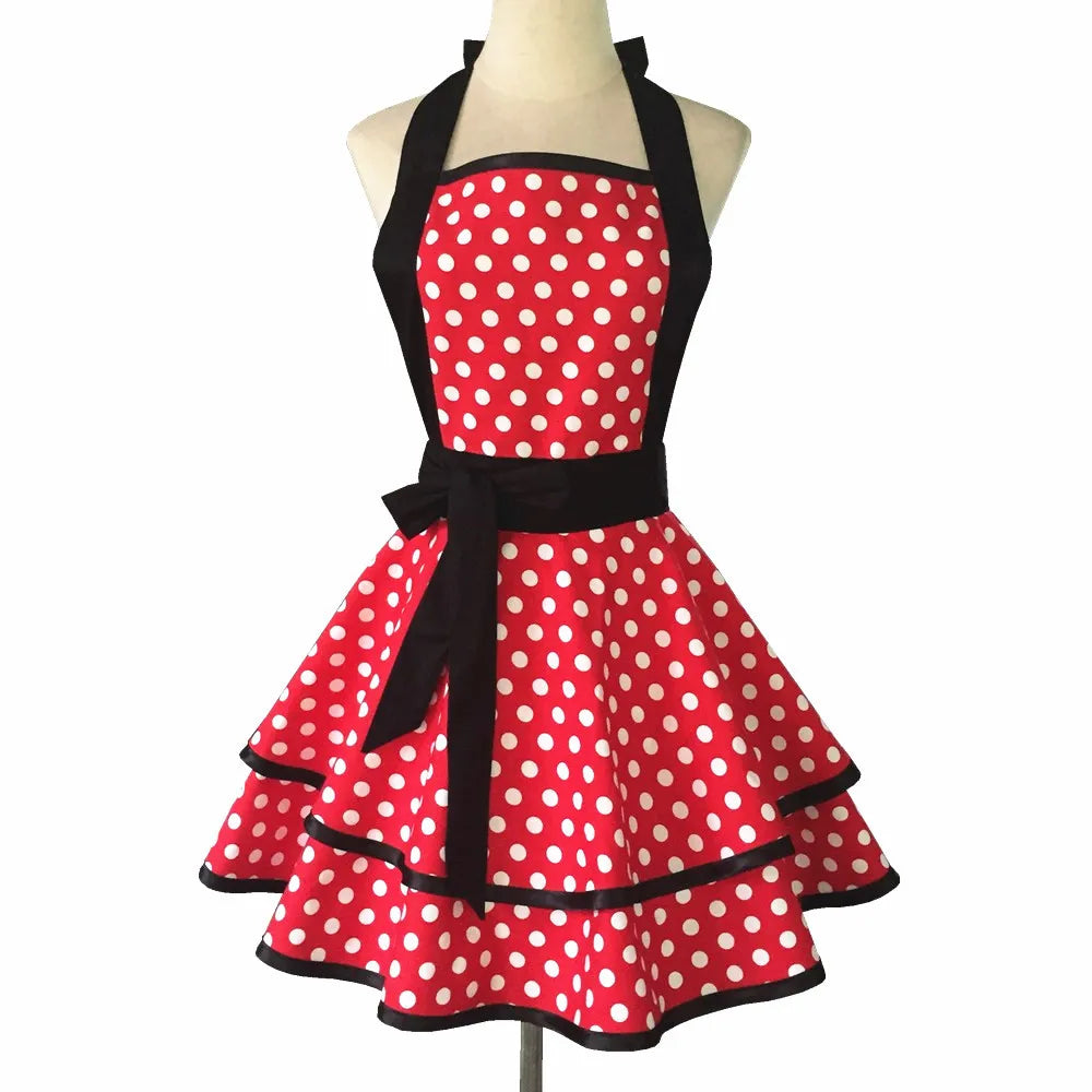 SS69 Cotton Princess Apron for Women, Oilproof Kitchen Cooking Waist Apron