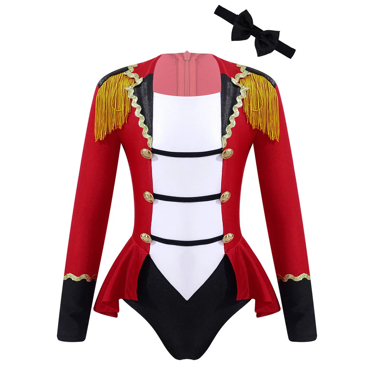 Girls Circus Ringmaster Jumpsuit Long Sleeve Patchwork Costume