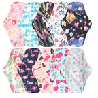 8pcs/Set 7pcs Cloth Menstrual Pad Mama Sanitary Reusable Soft Washable Charcoal Period Napkins +1pc Bonus Free Mini Wet Bag