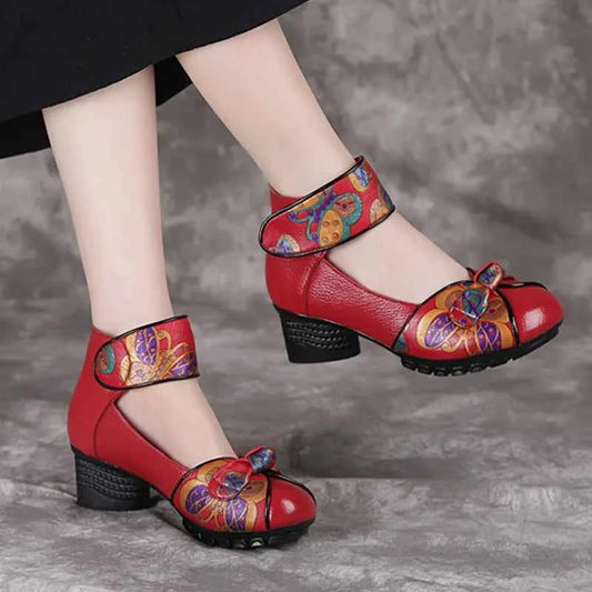GKTINOO 2025 Spring Autumn New Retro Genuine Leather Platform Shoes Women's Pumps High Heel Soft Bottom Shoes Women Designers