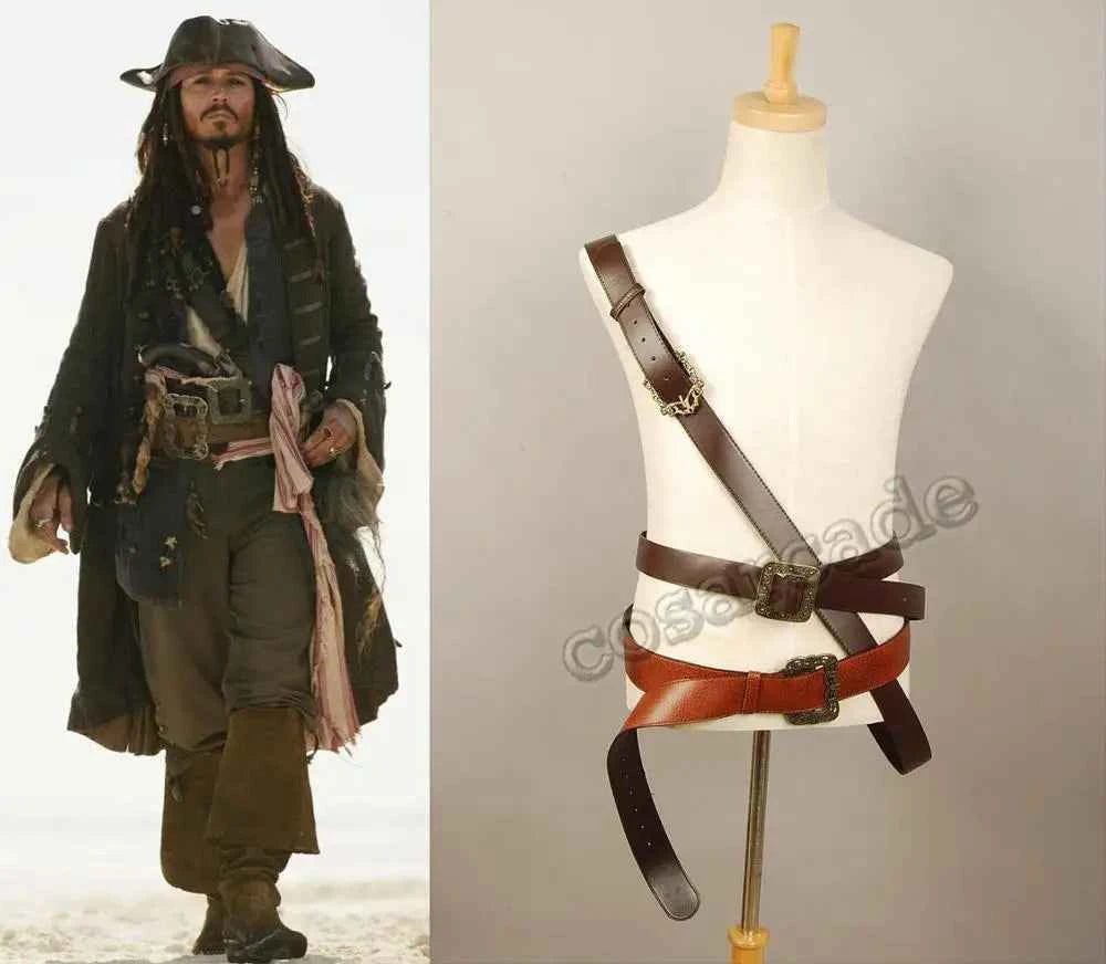 SS69 Sparrow Captain Cosplay Baldric Belt and Buckle Synthetic Leather Prop