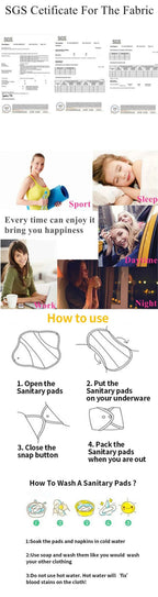 10pcs Reusable Waterproof Bamboo Fiber Pads Menstrual Cloth Sanitary Pads Feminine Maternity Hygiene Panty Liner