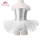 Valchirly Girls Sequined Ballet Leotard Tutu Dress