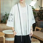Japanese Kimono Traditional Yukata Kimono Cardigan Men Beach Thin Asian Clothes Japan Kimonos Male Fashion Casual Cardigan Shirt