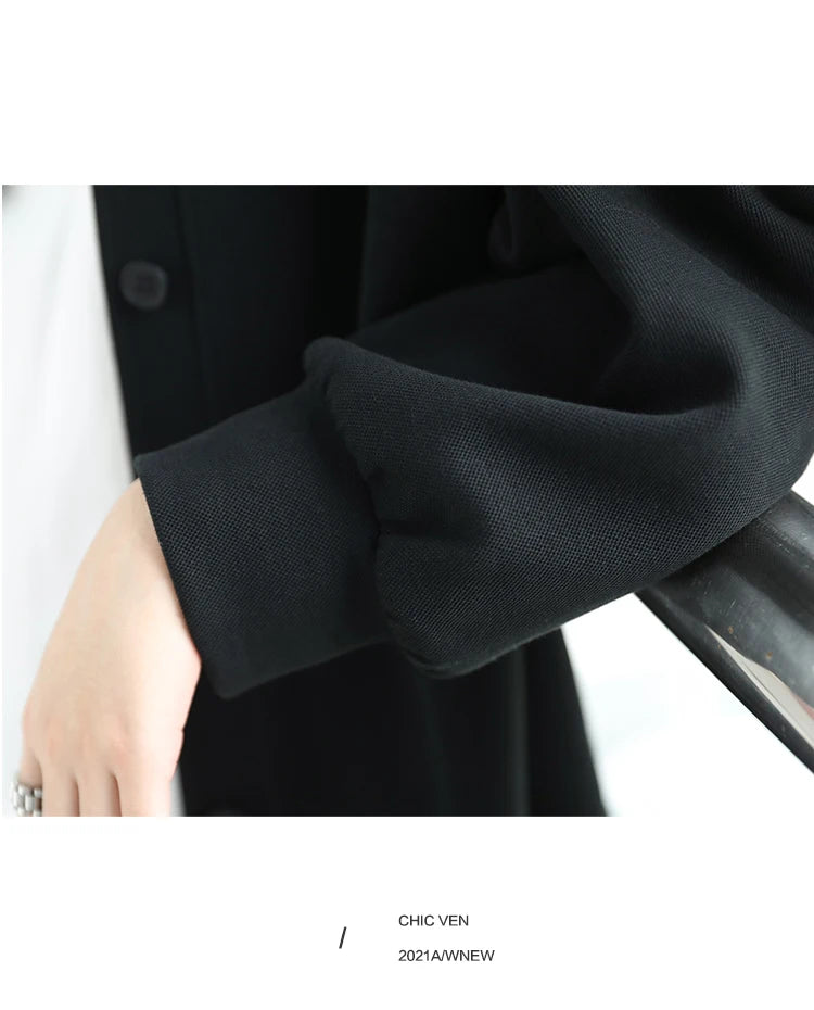 CHIC VEN Korean Autumn Winter Women's Sports Coat Casual Loose V-neck Sweatshirt for Women Thick Warm Tops Office Lady Female