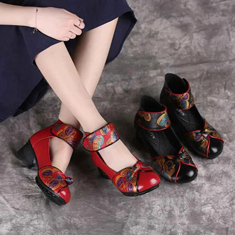GKTINOO 2025 Spring Autumn New Retro Genuine Leather Platform Shoes Women's Pumps High Heel Soft Bottom Shoes Women Designers