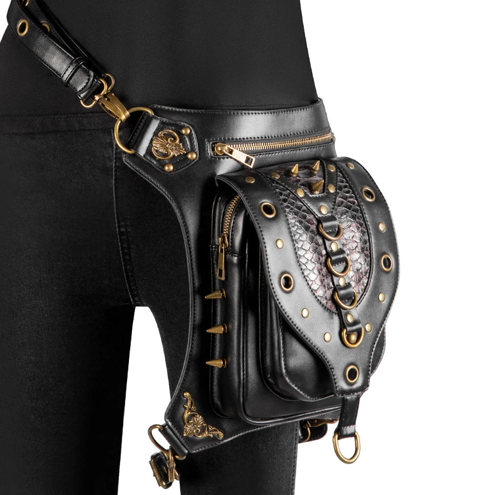 European Brand Design Chain Motorcycle Bags Women Clothing Shoulder Rivet Zipper Jacket Bag Messenger Bag Women Leather Handbags