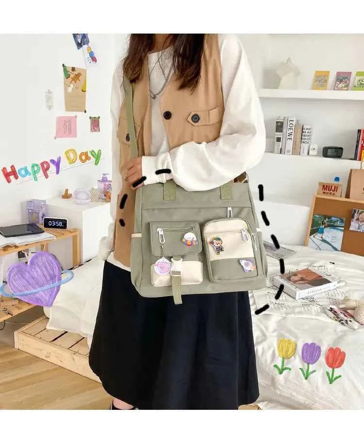 Nylon Waterproof Canvas Women Handbags Shoulder Bag Japanese Ladies Messenger Bag Student School Crossbody Bags for Girl Satchel