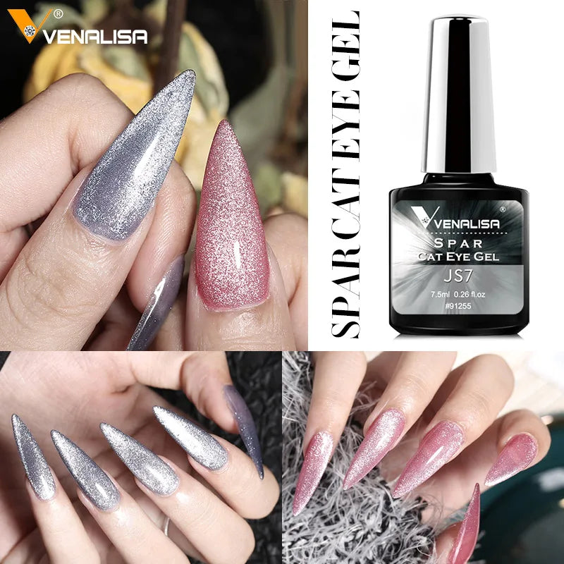 Venalisa Crystal Cat Eye Nail Gel Polish Magnetic Gel Nail Polish 7.5ml Soak Off UV LED Enamel UV Gel SS69