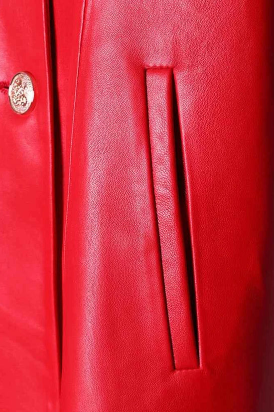 Lautaro Autumn Long Skirted Red Black Faux Leather Trench Coat for Women Double Breasted Elegant Luxury Fashion 4xl 5xl 6xl 7xl