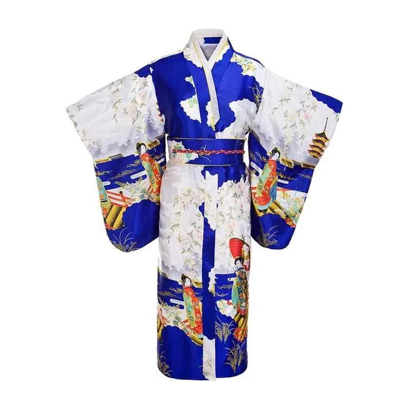 Fashion National Trends Women Sexy Kimono Yukata With Obi Novelty Evening Dress Japanese Cosplay Costume Floral One Size