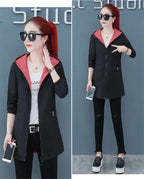 2022 New Spring Autumn Women Jacket Streetwear Hooded Coat Zippers Jackets Windbreakers Female Causal Outerwear 4XL SS69