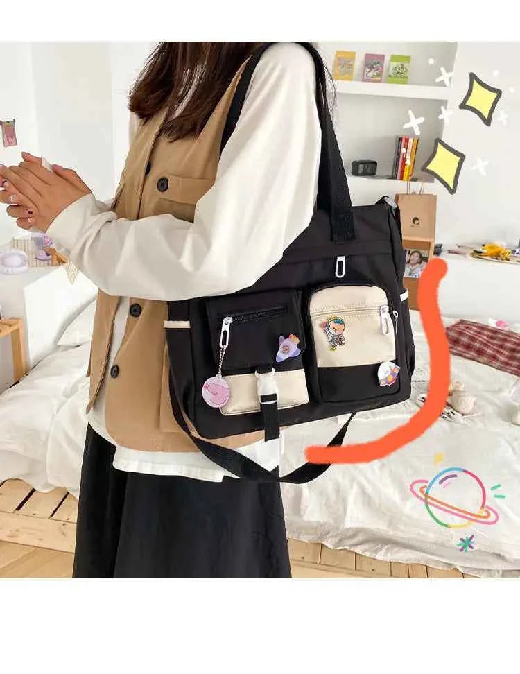 Nylon Waterproof Canvas Women Handbags Shoulder Bag Japanese Ladies Messenger Bag Student School Crossbody Bags for Girl Satchel