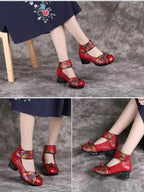 GKTINOO 2025 Spring Autumn New Retro Genuine Leather Platform Shoes Women's Pumps High Heel Soft Bottom Shoes Women Designers