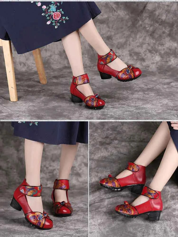 GKTINOO 2025 Spring Autumn New Retro Genuine Leather Platform Shoes Women's Pumps High Heel Soft Bottom Shoes Women Designers