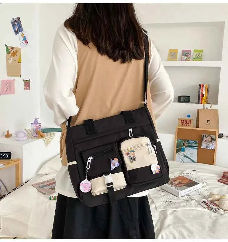 Nylon Waterproof Canvas Women Handbags Shoulder Bag Japanese Ladies Messenger Bag Student School Crossbody Bags for Girl Satchel