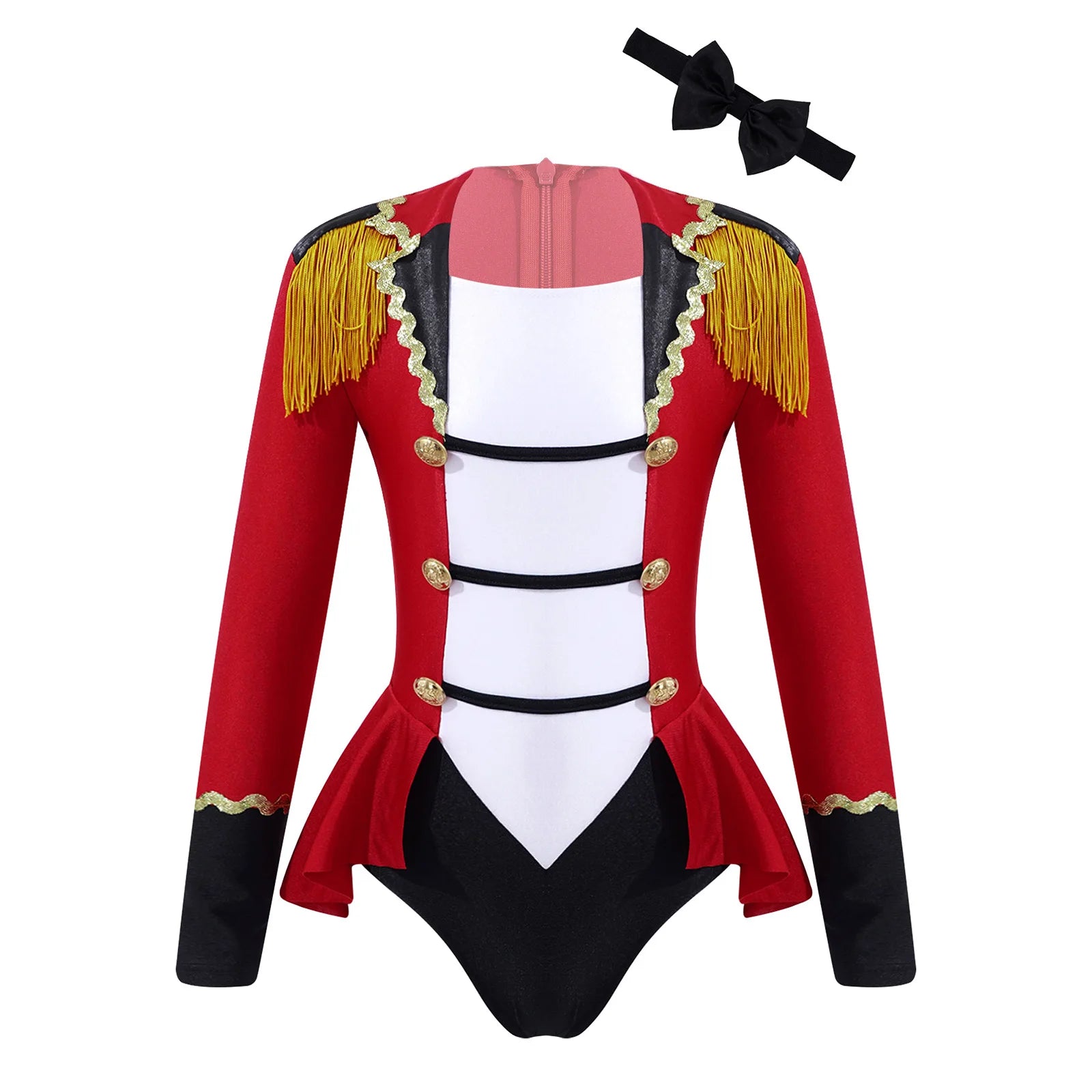 Girls Circus Ringmaster Jumpsuit Long Sleeve Patchwork Costume