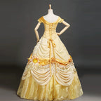 Belle Princess Cosplay Costume Satin Yellow Dress for Women