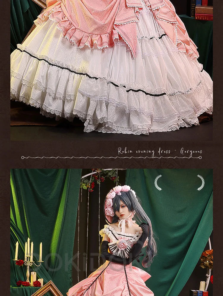 DokiDoki Ciel Phantomhive Cosplay Evening Dress Bustle Costume