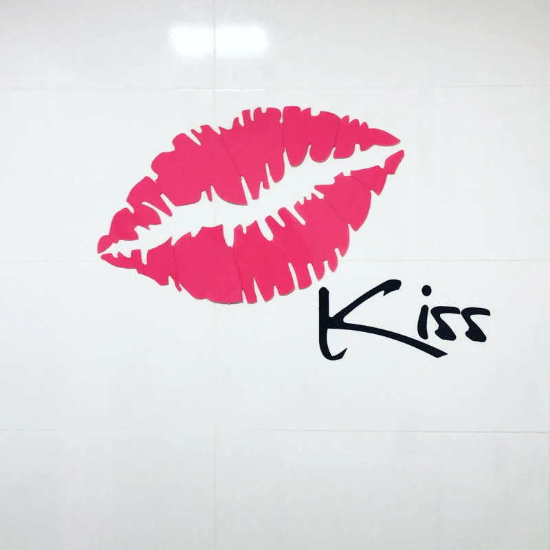 Kiss me Lips Acrylic Wall Stickers for Living Room, Bedroom, DIY Wall Stickers, Home Decor, Fashion Art, Ceramic Tile Stickers SS69