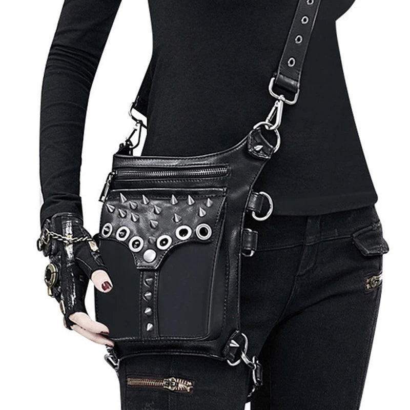 European Brand Design Chain Motorcycle Bags Women Clothing Shoulder Rivet Zipper Jacket Bag Messenger Bag Women Leather Handbags