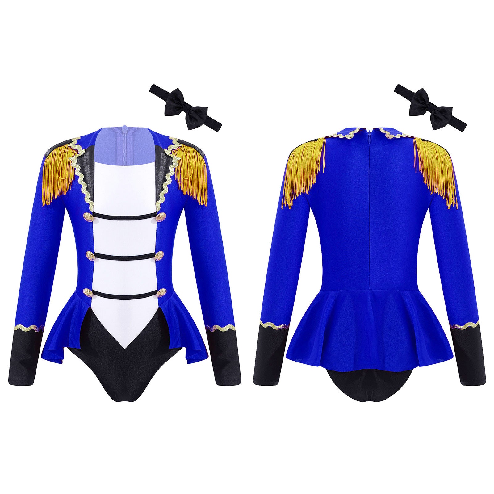 Girls Circus Ringmaster Jumpsuit Long Sleeve Patchwork Costume