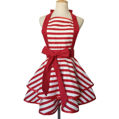 SS69 Cotton Princess Apron for Women, Oilproof Kitchen Cooking Waist Apron