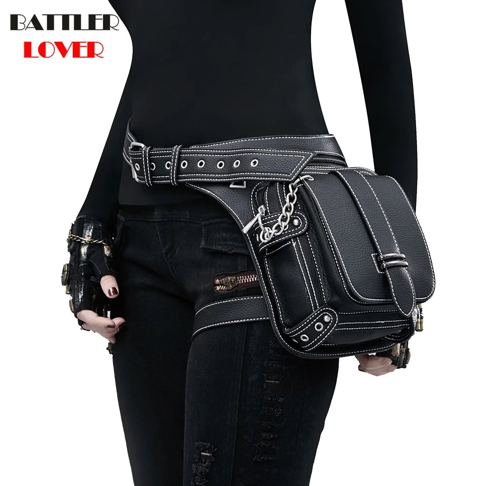 European Brand Design Chain Motorcycle Bags Women Clothing Shoulder Rivet Zipper Jacket Bag Messenger Bag Women Leather Handbags