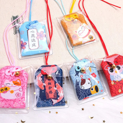 Japanese Prayer Omamori Pray Fortune Beauty Health Safety Lucky Charms Wealth Bag Guard Talisman Pendant Keychain Couple Gift - SS69