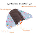 8pcs/Set 7pcs Cloth Menstrual Pad Mama Sanitary Reusable Soft Washable Charcoal Period Napkins +1pc Bonus Free Mini Wet Bag