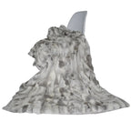 MS.Softex Handmade Rabbit Fur Patchwork Throw Blanket with Suede Back