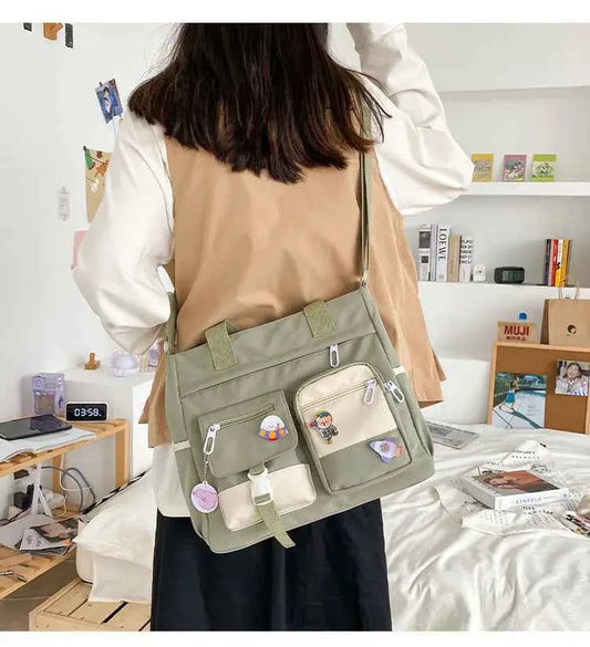 Nylon Waterproof Canvas Women Handbags Shoulder Bag Japanese Ladies Messenger Bag Student School Crossbody Bags for Girl Satchel