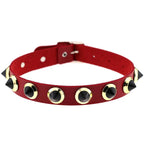 Punk Black Metal Tassel Red Choker Necklace Sexy Spiked Neck Strap Clavicle Collar Men Necklaces Hollween Women Y2K Jeweley Gift SS69