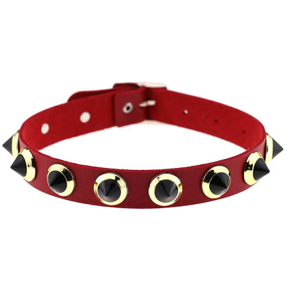 Punk Black Metal Tassel Red Choker Necklace Sexy Spiked Neck Strap Clavicle Collar Men Necklaces Hollween Women Y2K Jeweley Gift SS69
