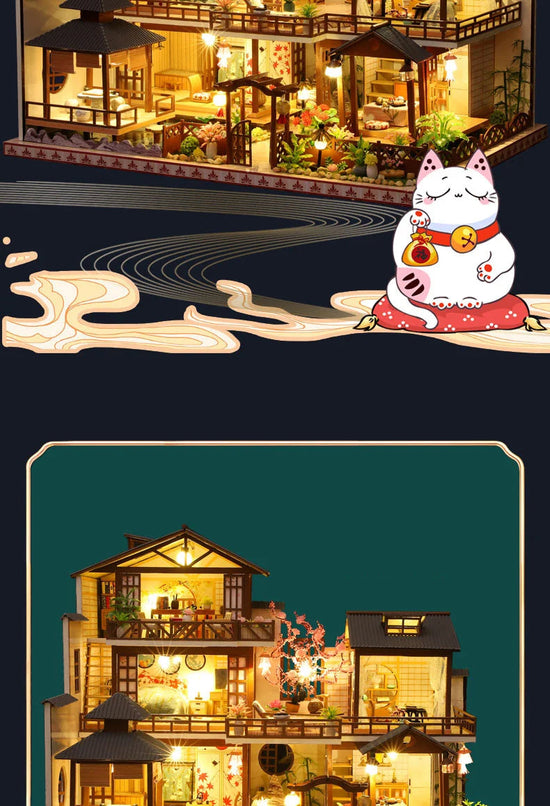 Doll House Wooden Furniture Diy Dollhouse Miniature Puzzle Assemble Miniatures Dollhouse Kits Educational Toys For Children Gift SS69