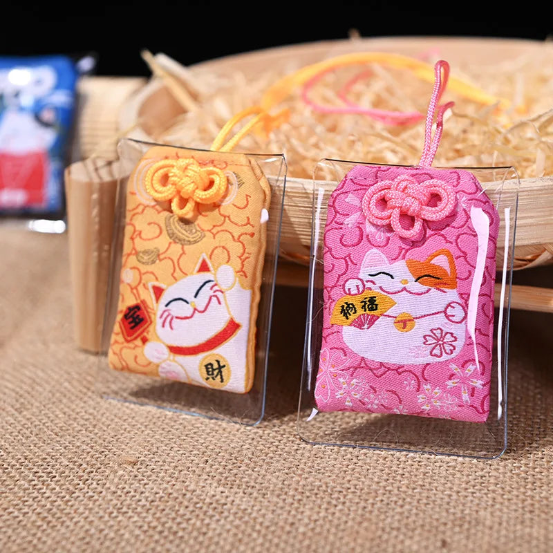 Japanese Prayer Omamori Pray Fortune Beauty Health Safety Lucky Charms Wealth Bag Guard Talisman Pendant Keychain Couple Gift - SS69
