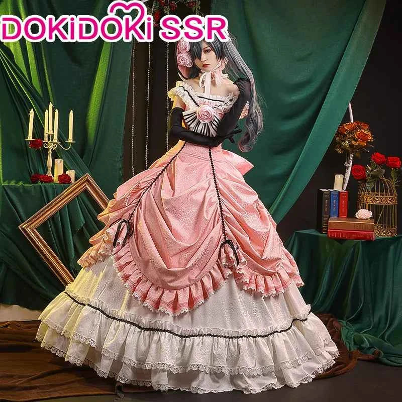DokiDoki-SSR Ciel Phantomhive Cosplay Women Evening Dress Bustle Costume