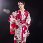 Traditional Japanese Yukata Kimono with Obi - Women's Evening Dress