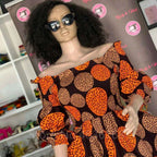 African National Print Party Dress Women Casual Sexy Slash-neck Lady Maxi Dress New Vintage Long-sleeved Loose Elegant Dresses