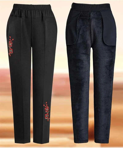 Extra Large Size XL-8XL Middle-aged Women Trousers Autumn New High Waist Elastic Casual Pants Winter Thick Velvet Warm Pants 282