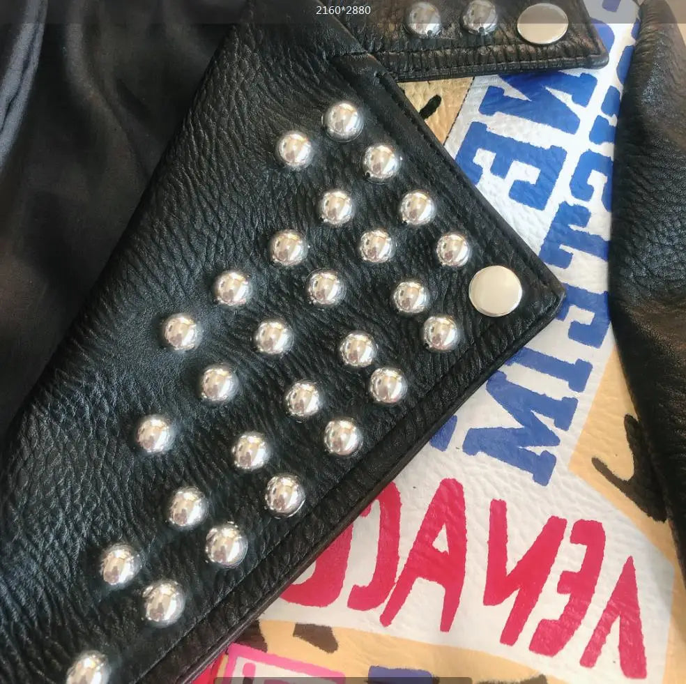 Autumn spring Locomotive graffiti cartoon pu Leather Jacket female Punk Style was thin Motorcyle Jackets Coat with belt F1962 SS69