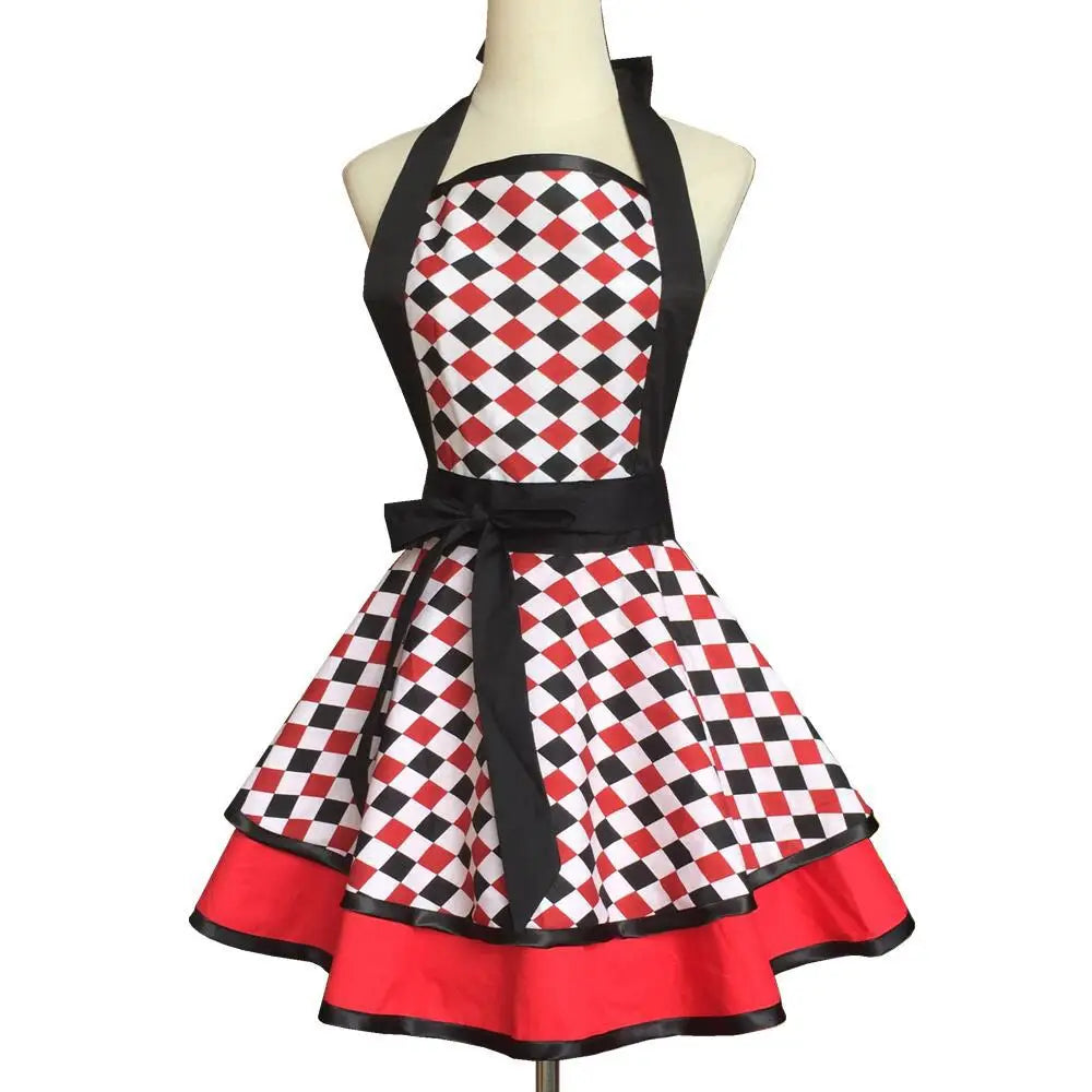 SS69 Cotton Princess Apron for Women, Oilproof Kitchen Cooking Waist Apron