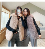 Real Mongolia Sheep Fur Vest - Natural Long Fur Gilet
