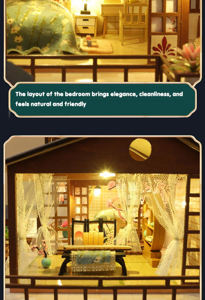 Doll House Wooden Furniture Diy Dollhouse Miniature Puzzle Assemble Miniatures Dollhouse Kits Educational Toys For Children Gift SS69