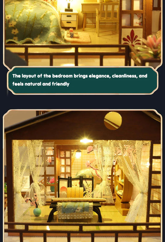 Doll House Wooden Furniture Diy Dollhouse Miniature Puzzle Assemble Miniatures Dollhouse Kits Educational Toys For Children Gift SS69