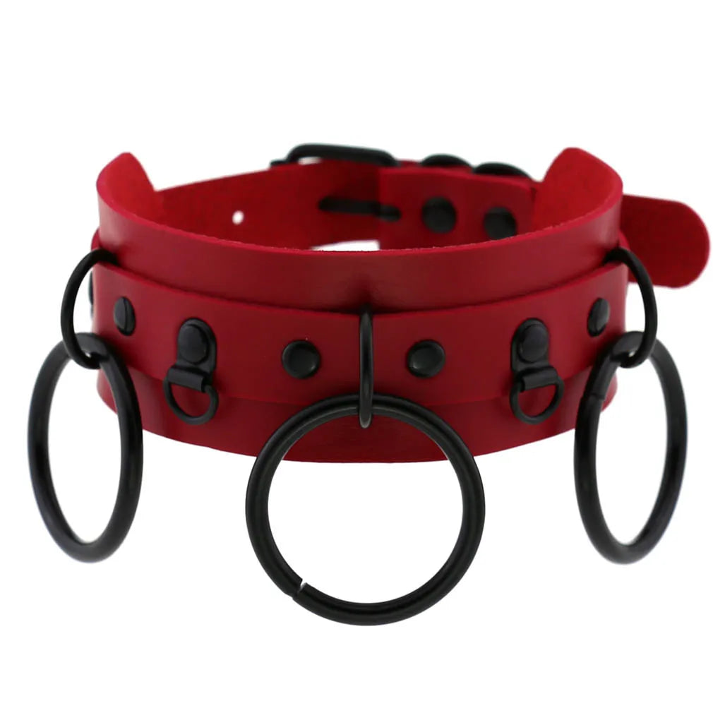 Punk Black Metal Tassel Red Choker Necklace Sexy Spiked Neck Strap Clavicle Collar Men Necklaces Hollween Women Y2K Jeweley Gift SS69 10.69 P046 red